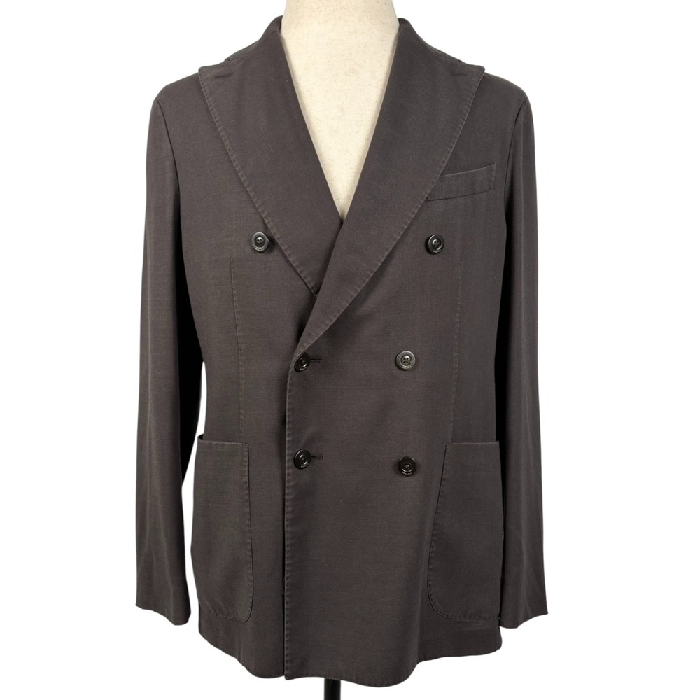 Boglioli Double Breasted Crepe Wool K Jacket Mens 38R US Brown Lightweight NWT